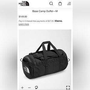 Northface base camp duffle bag size M